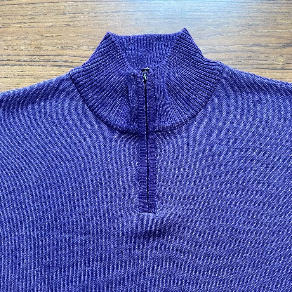 Men's Purple Quarter 1/4 Zip Sweater Sz XL